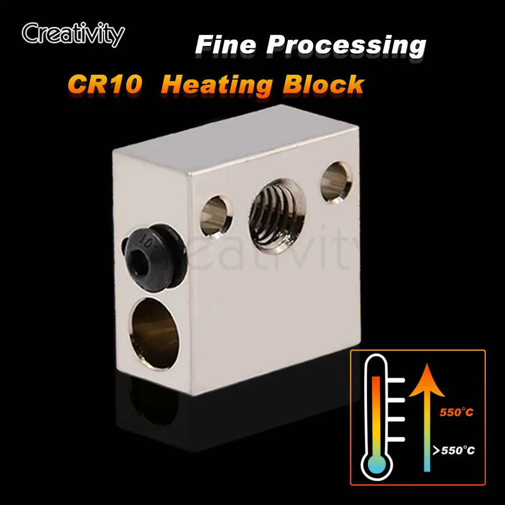 3D Printer Ender 3 CR8 CR10 Plated Copper Heated Block for Micro Swiss CR10 Hotend MK8 Block MK9 Print Head Extruder 3D Printer Ender 3 CR8 CR10 Plated Copper Heated Block for Micro Swiss CR10 Hotend MK8 Block MK9 Print Head Extruder
