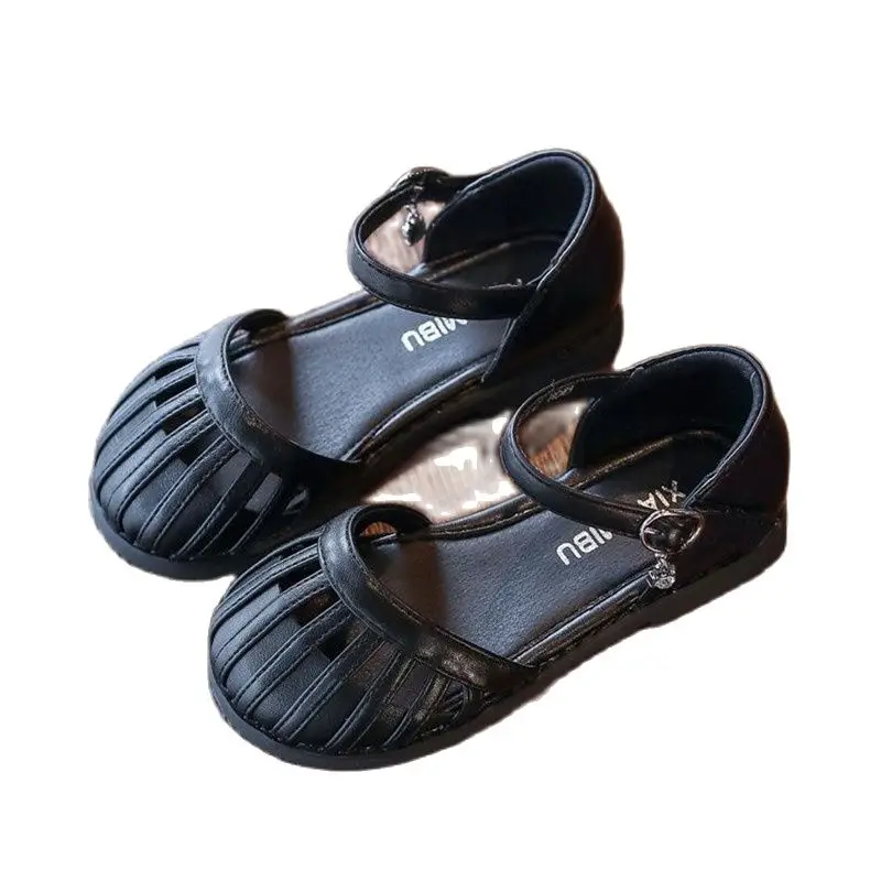 

Summer New Children Casual Shoes Kids Teenage Striped Hollow Out Sandals Girl Lightweight Breathable Flat Sandals 4 5 6 7 8 9 Y