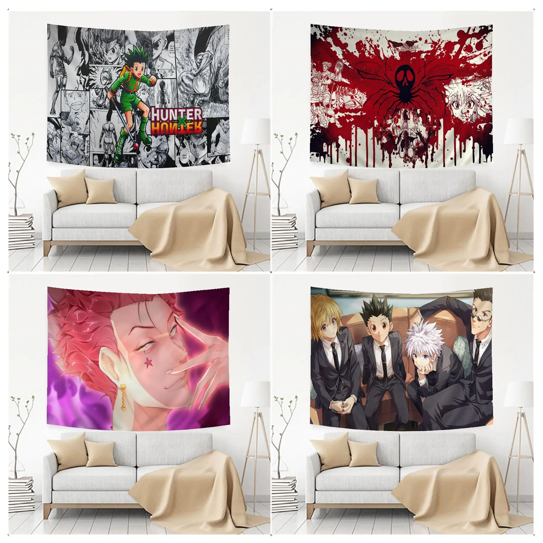 

Anime Hunter X Hunter Hanging Bohemian Tapestry Indian Buddha Wall Decoration Witchcraft Bohemian Hippie Wall Hanging Sheets