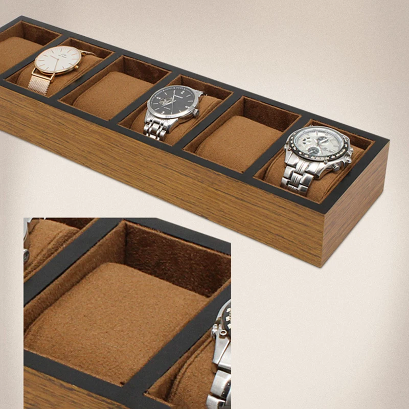 Wooden Watch Box Display Cabinet for Watch Store Hard Wholesale Watch Boxes Storage Organizer Box Showcase Watches Stand Pillows