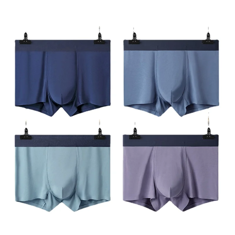 

3 Piece Modal Men's Underwear Seamless Boxer Briefs Antibacterial Breathable Men's Boxer Briefs Lightweight Briefs Summer Boxers