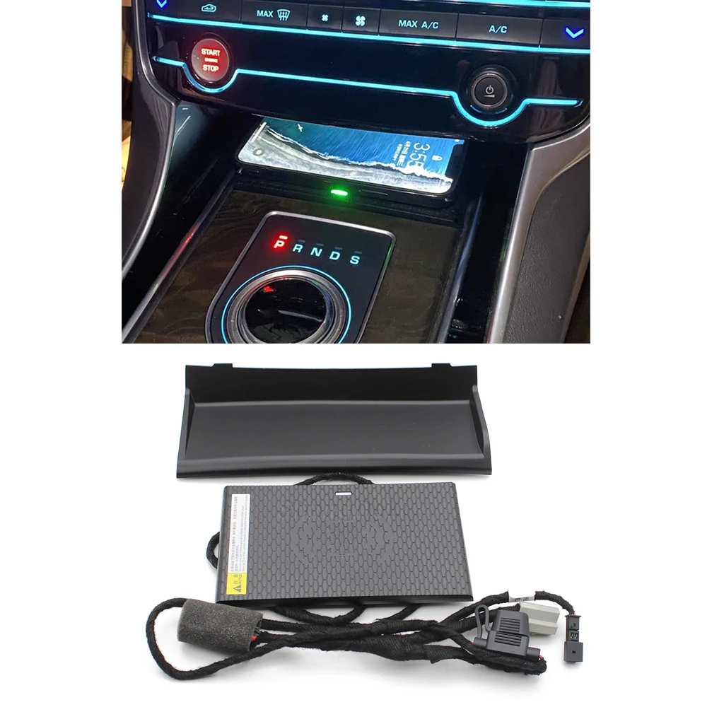 

Car wireless charger fast charging pad phone holder for Jaguar F-Pace XF XE XFL 2016 2017 2018 2019 center console accessories