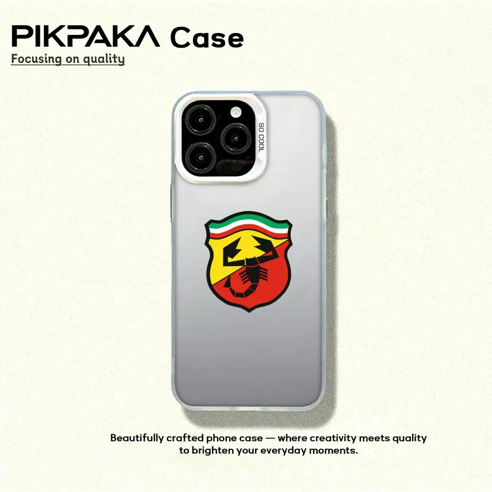 Фото Чехол A-Abarth Scorpion для iPhone 17 16 15 14 13 12 11 Pro Max Air, матовый, цветной, с лазерной гравировкой, противоударный №5