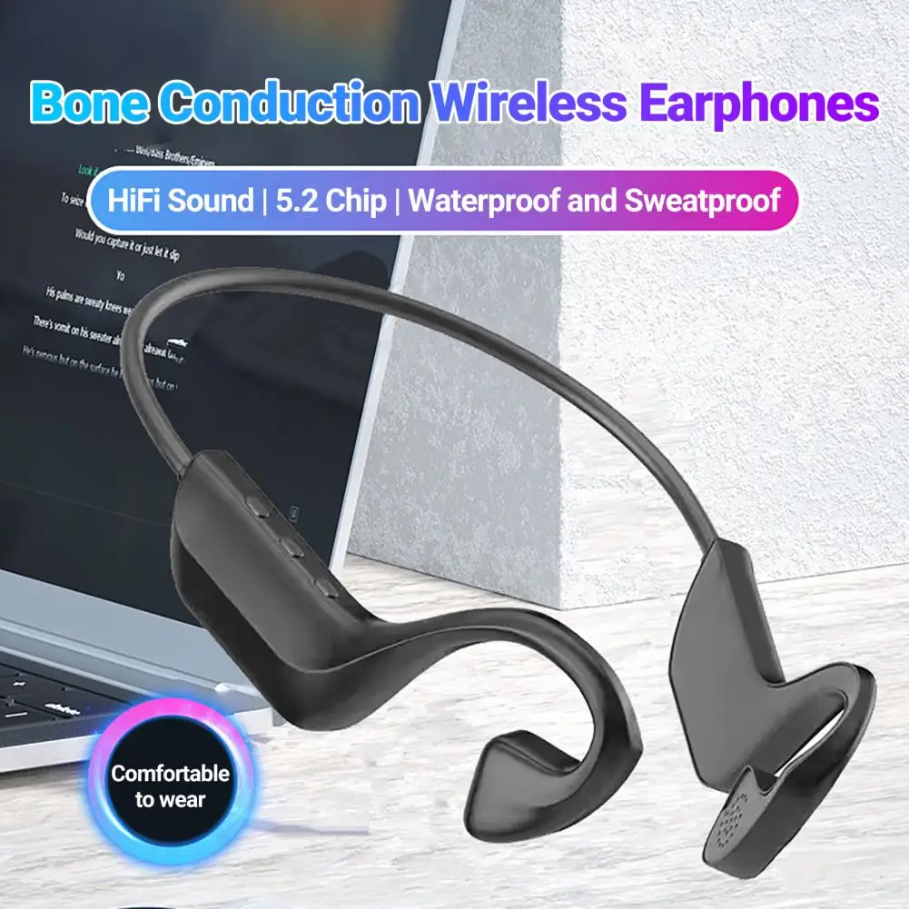 

Wireless Earphone Stereo Surround Effect Bass Ergonomic Bluetooth-compatible5.2 Bone Conduction Soprts Earbud for Sports