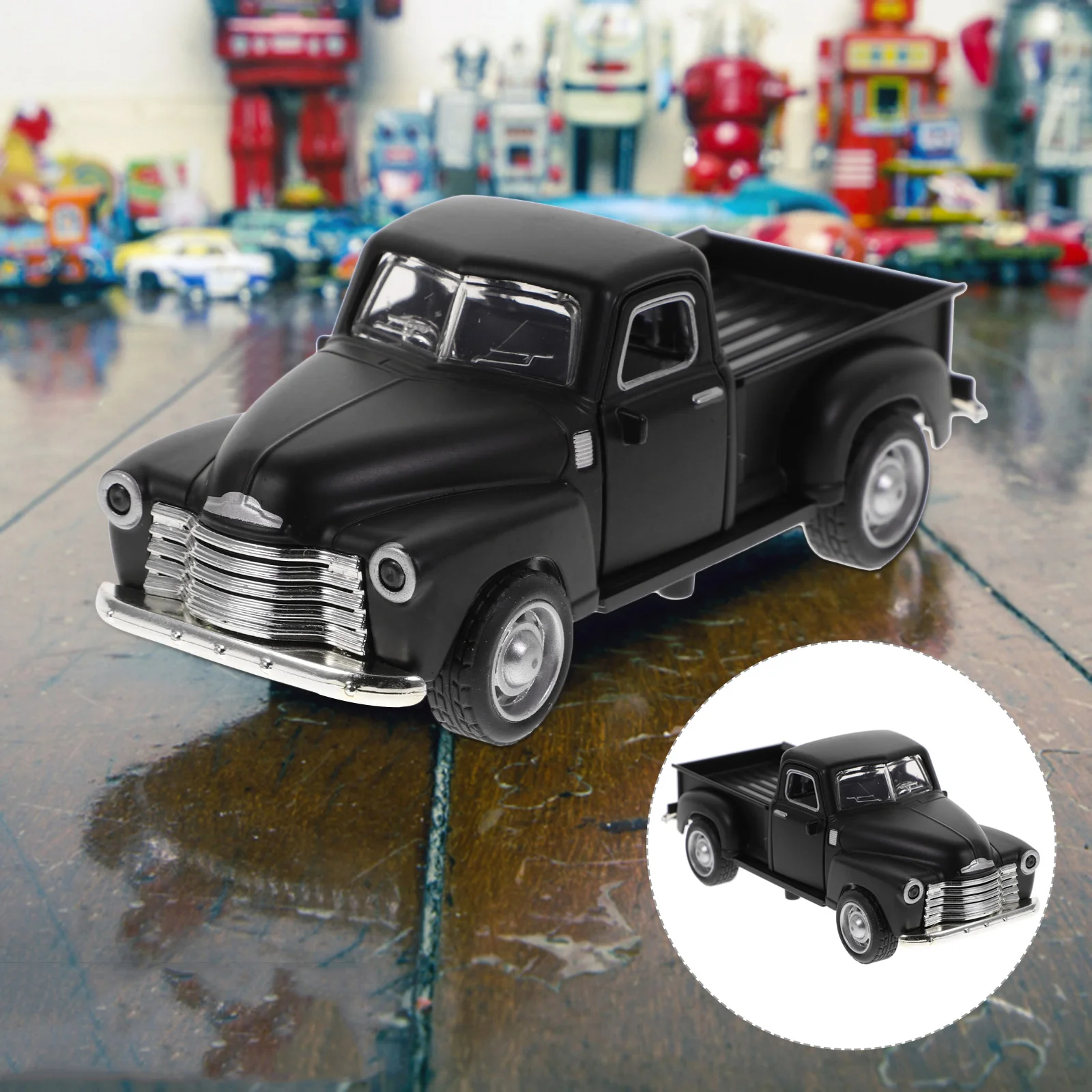 

Truck Car Model Pickup Metal Decor Christmas Toy Vintage Cars Red Alloy Old Retro Decoration Figurine Diecast Die Cast Vehicle