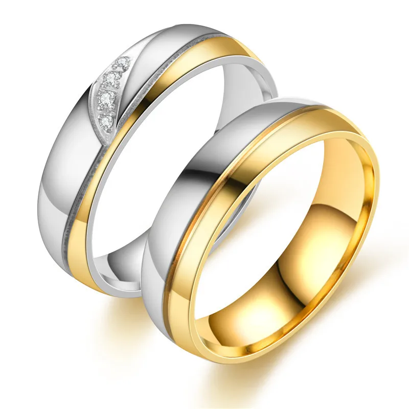

Парные кольца женские изысканные кольца Стразы из циркония мужское кольцо из нержавеющей стали модные ювелирные изделия для влюбленных по...