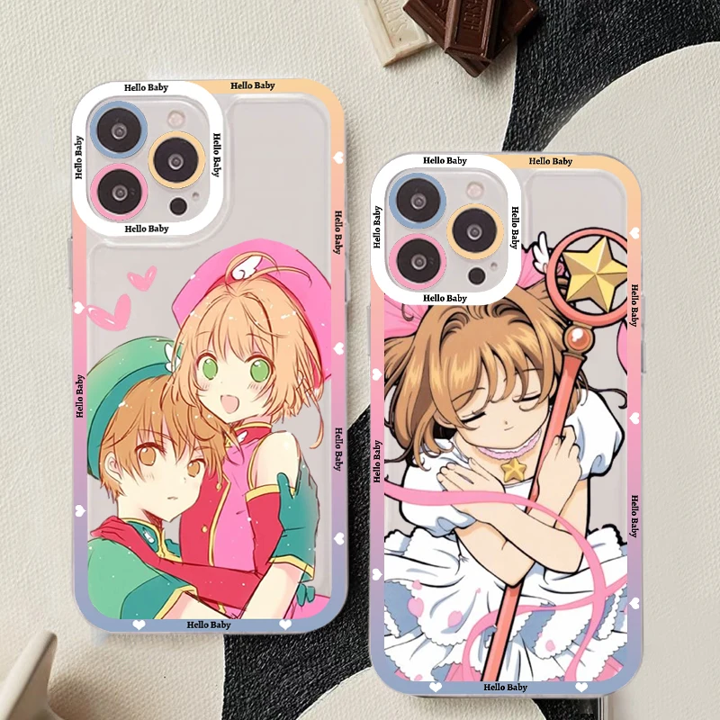 

Card Captor Sakura Anime Phone Case For iPhone 13 14 Pro Max XS XR 12 11 Pro 13 Mini 6 7 8 Plus Soft Clear Back Cover