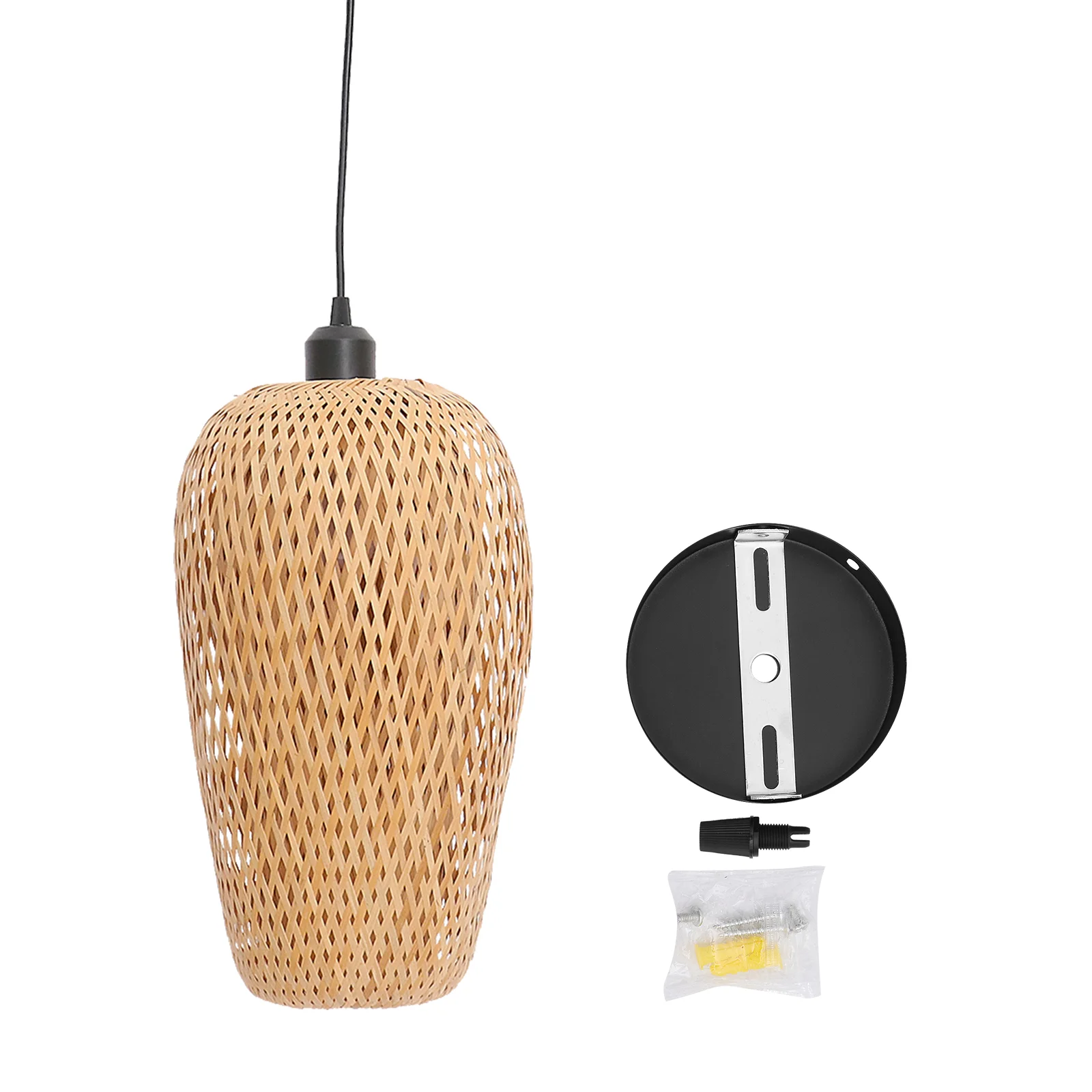 

Light Lamp Pendant Woven Farmhouse Ceiling Shade Rattan Wicker Chandelier Decorative Japanese Fixturesshades Hanging Flush