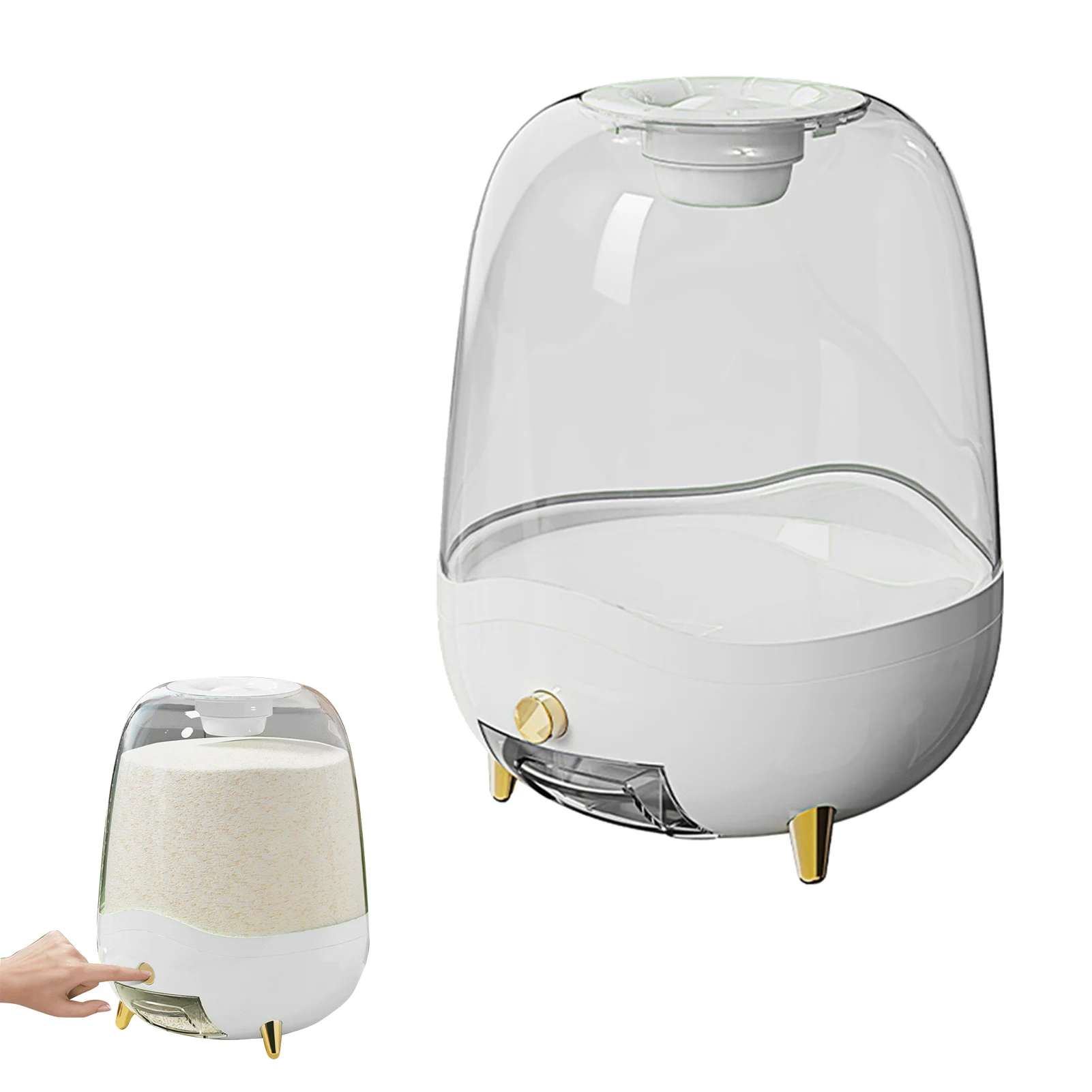 

Pressing Rice Dispenser Grain Dispenser With Lid Dry Food Storage Dispenser Pressing Household Cereal Dispenser Bucket