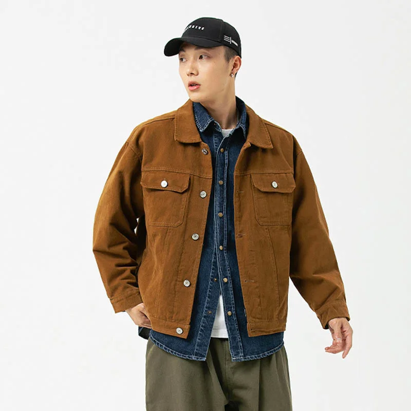 

Autumn 2022 Men Japan Korean Streetwear Fashion Loose Casual Vintage Cargo Jacket Overcoat Cityboy Male Outdoor Coat Outerwear