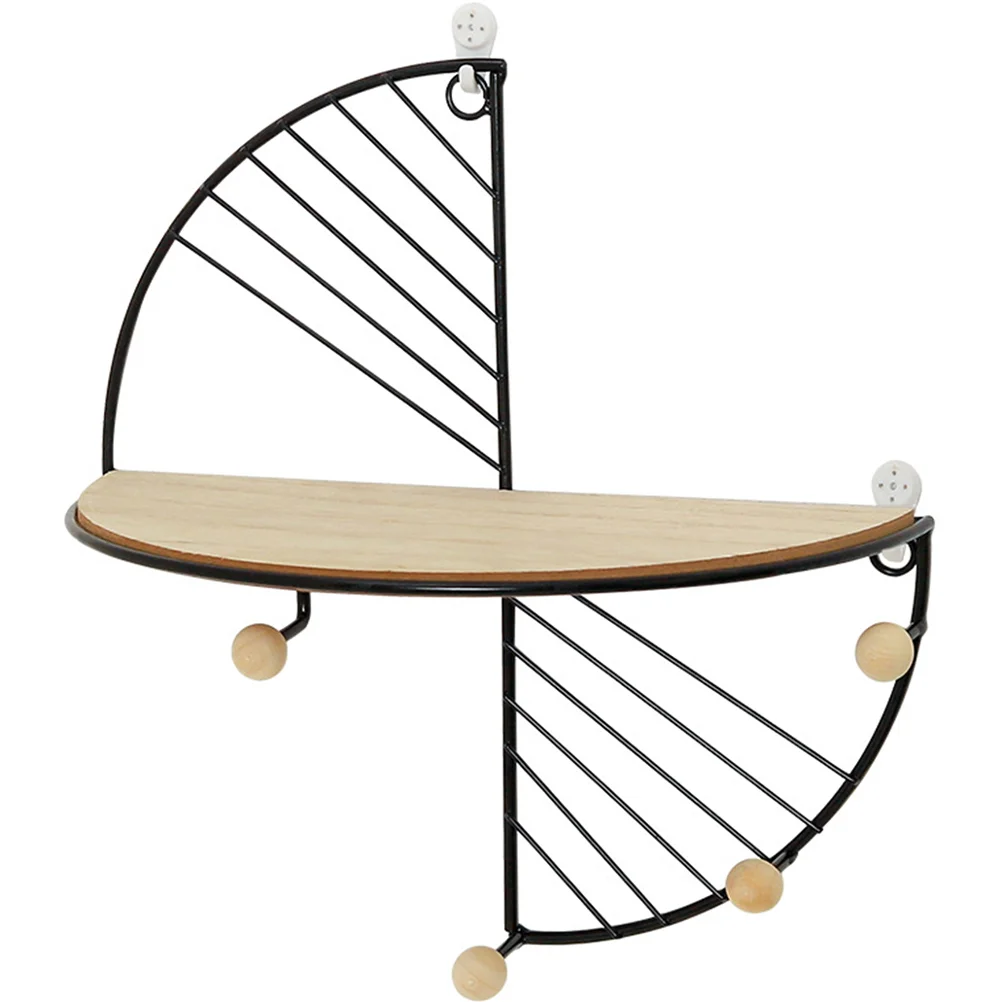

Wall-mounted Storage Shelf Practical Storage Rack with Hooks Wall Rack