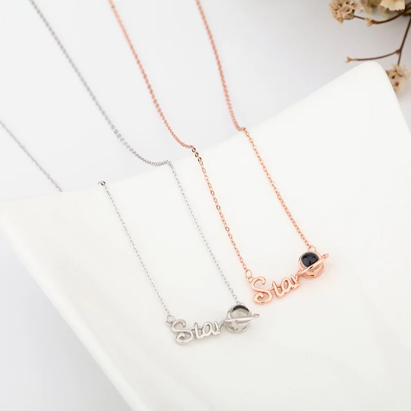 S925 Silver Star Necklace Custom Photo Projection Necklaces For Women 2023 New In Fashion Design Accessories Girlfriend Gifts