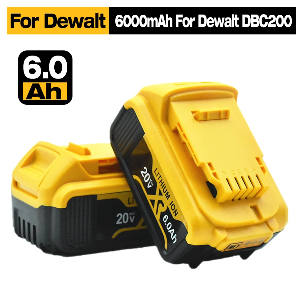 

2022 Upgrade for DeWalt 18V 6.0Ah Rechargeable Power Tool Battery with LED Li-Ion Replacement DCB205 DCB204-2 20V DCB206
