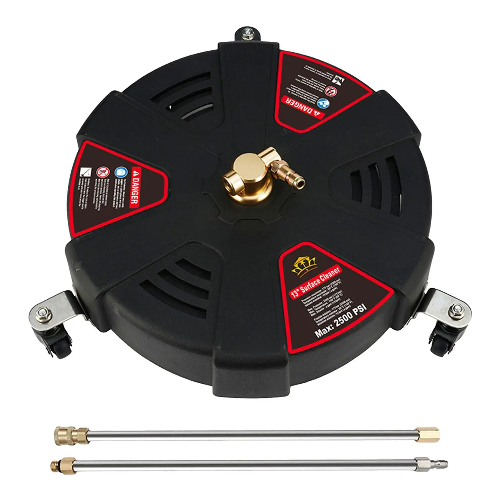 13'' Pressure Washer Surface Cleaner Flat Surface Cleaning Heavy Duty Floor Power Washer for Driveway Sidewalks Decks Terraces