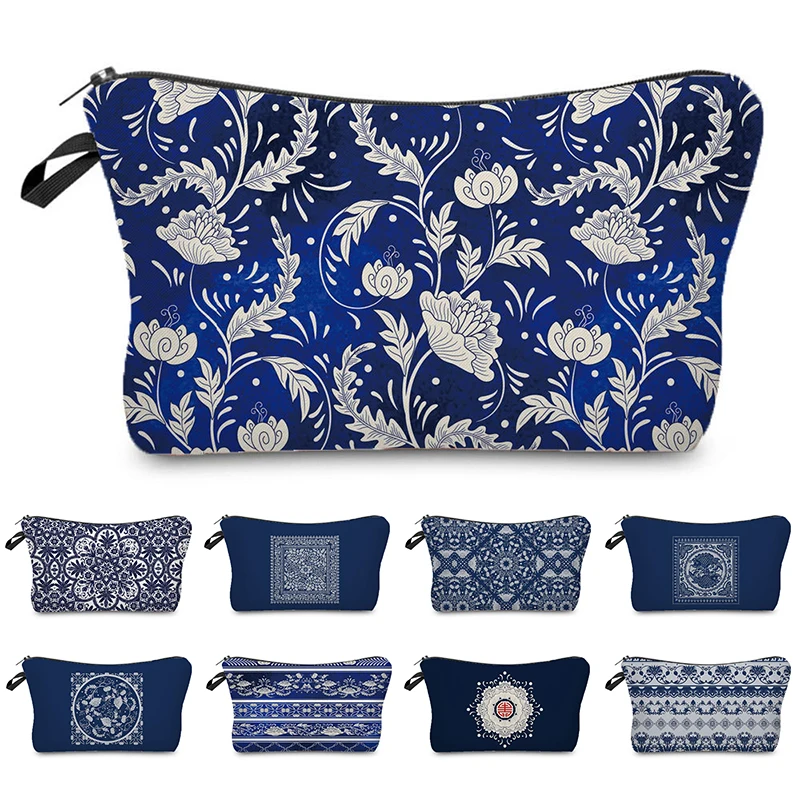 

Элегантная фарфоровая косметичка с абстрактным геометрическим абстрактным узором для девушек и женщин, Миниатюрная косметичка, красивый к...