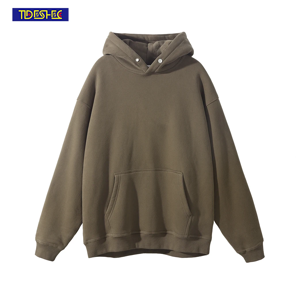 

Thick Buttons Daily Casual Hoodie Men Special Sewing Cotton Casual Hip -hop Street Clothing Hoodie Fashion Men Top Sweatshirt