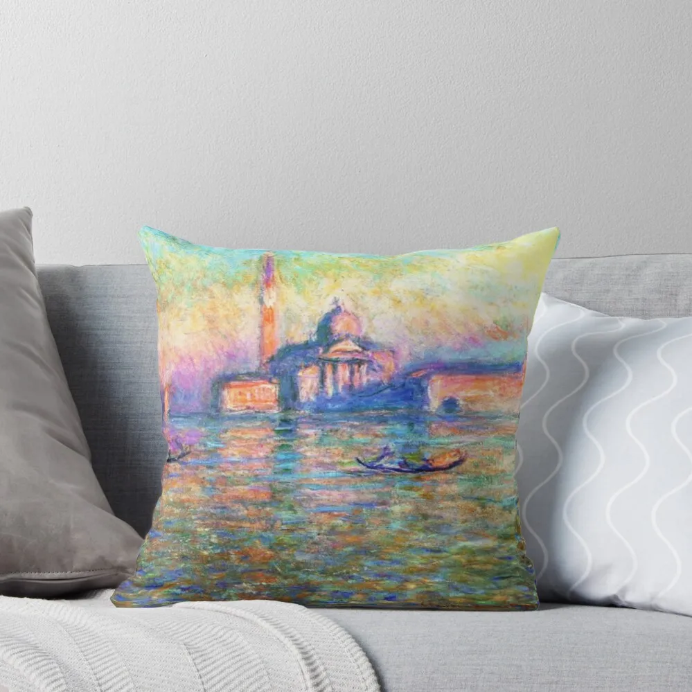 Диванная подушка Клод Моне церковь Сан-Джорджио Маджоре в сумерках наволочка для