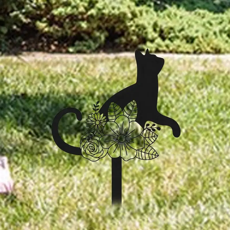 Металлическая Статуя для кошек и сада статуя животного садовые уличные статуи с
