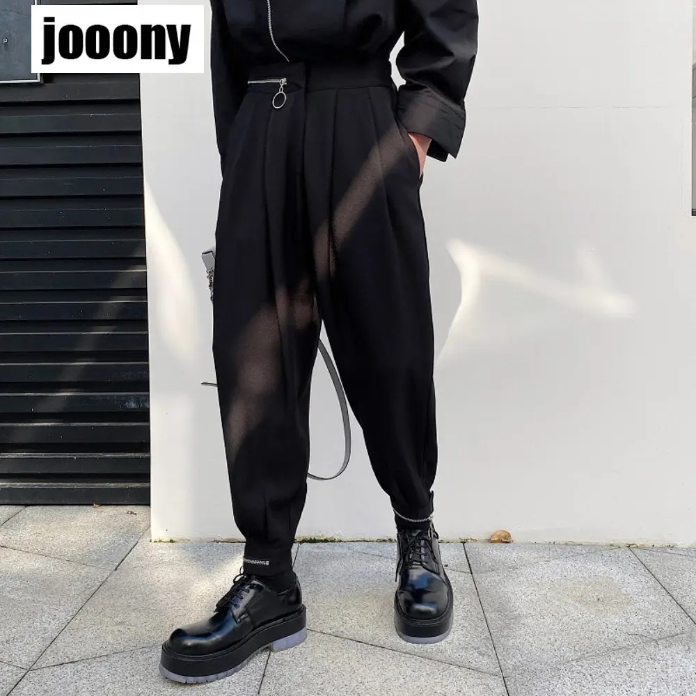 

Весна-Осень 2022, модные брюки в японском уличном стиле, свободные повседневные мужские брюки, модные корейские брюки на молнии в стиле хип-хоп