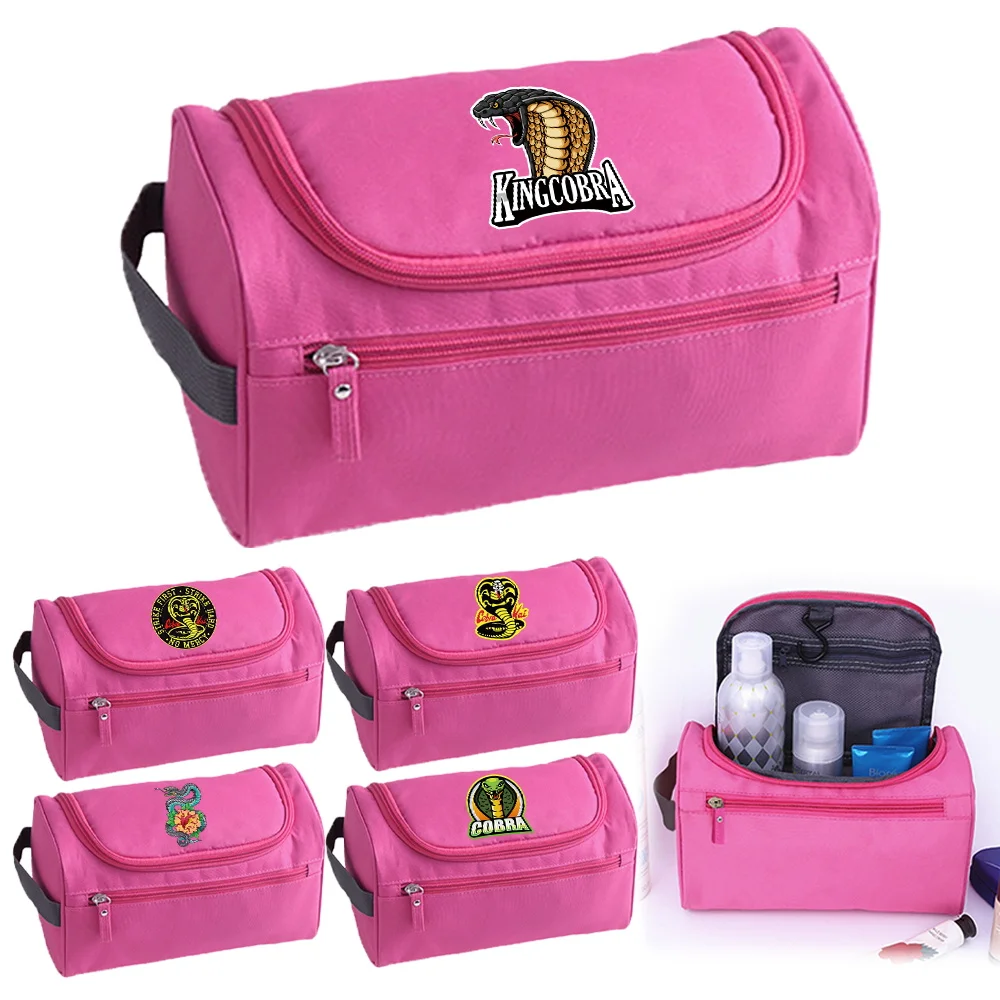 

Wash Makeup Up Bag Women Travel Storage Zipper Waterproof Cosmetic Bags Cobra Pattern Beauty Case Organizer Toiletry Kits Pouch