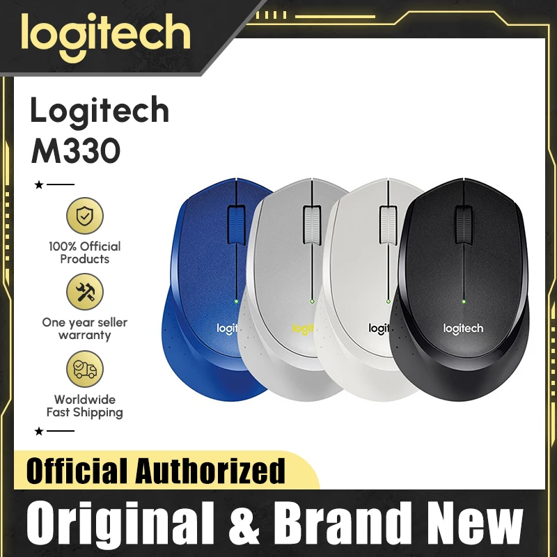 

Logitech M330 Silence Wireless Mouse 2.4GHz USB Optical Tracking Plug And Play Simple Durable 1000 DPI Mice For Office PC Laptop