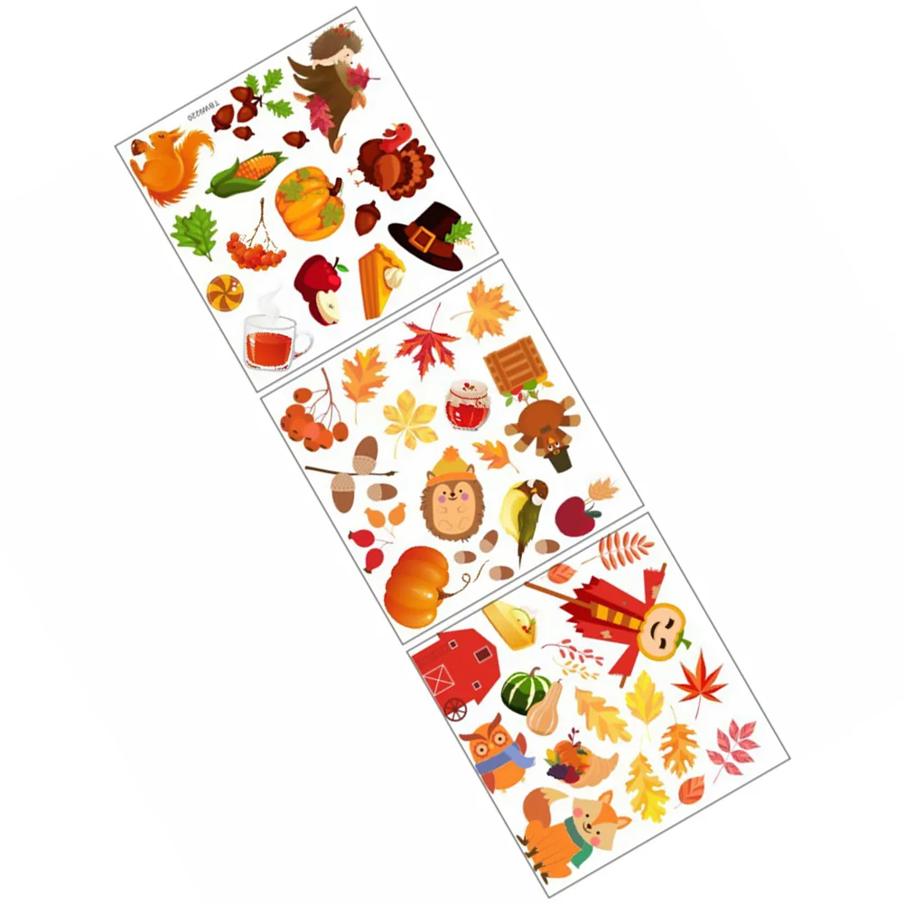 

1 Sheet Thanksgiving Sticker DIY Chic Nice Fine Sticker Decor Glass Decal Wall Sticker