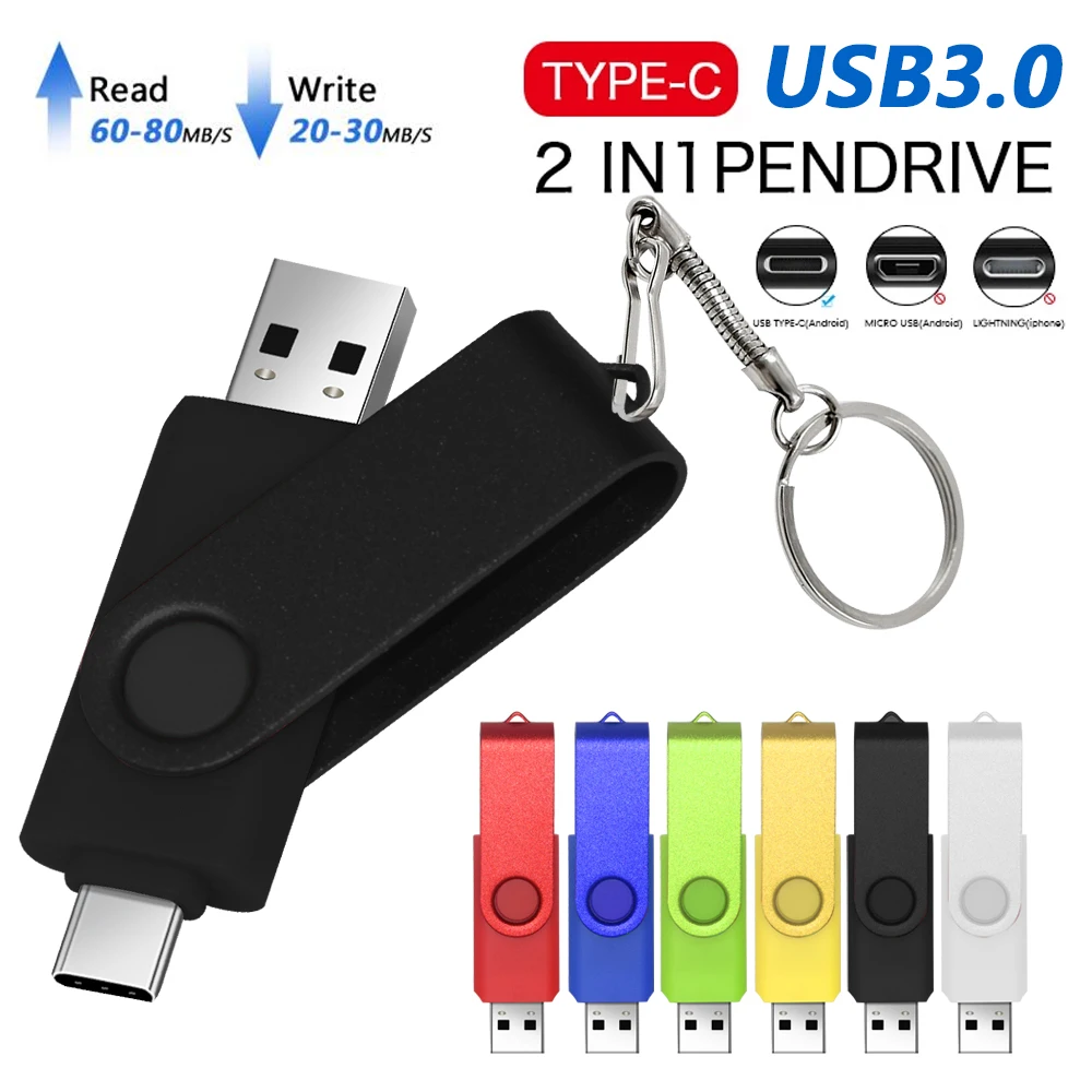 

Высокоскоростные OTG USB 3,0 флэш-накопители, водонепроницаемая Флэшка 64 Гб 128 ГБ, флэш-накопитель для Type-C Android 256 ГБ 512 ГБ, внешнее хранилище