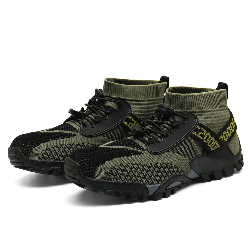 Outdoor Camping Hiking Shoes Men Size 36-47 Mesh Breathable Trail Trekking Sport Shoes Rubber Platform Mens Sock Sneakers Summer