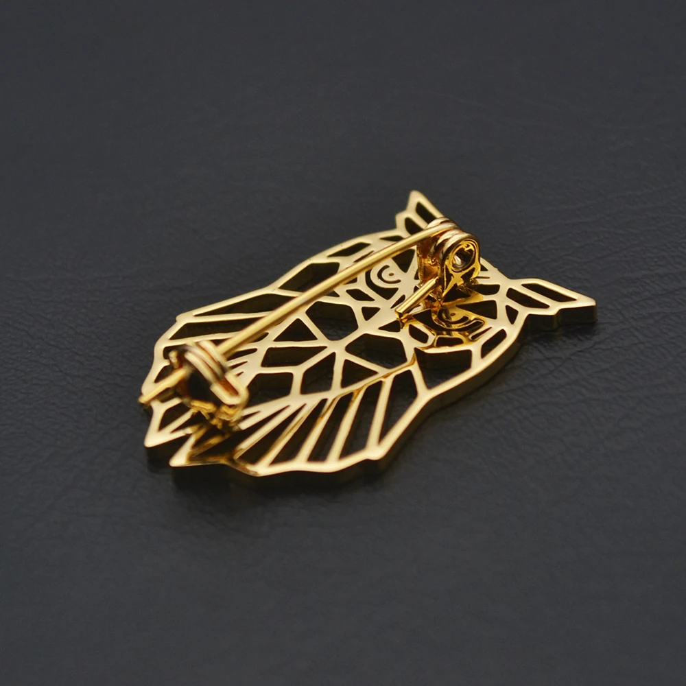 Мужская брошь в форме совы из нержавеющей стали