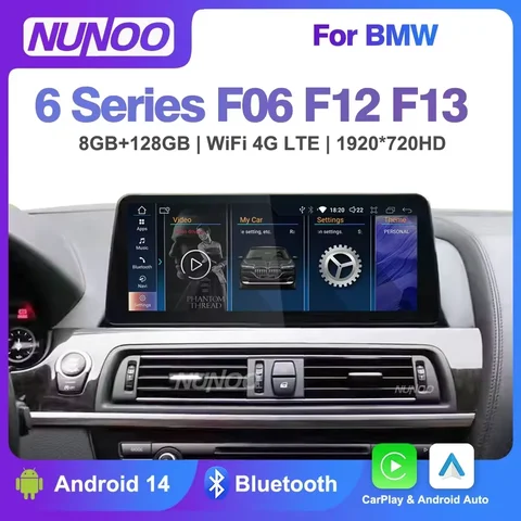 Android 14 Радиоприемник Carplay Монитор для BMW 6 серии F06 F12 F13 2011-2018 Автомобильный мультимедийный плеер DSP Стерео WIFI Головное устройство Navi