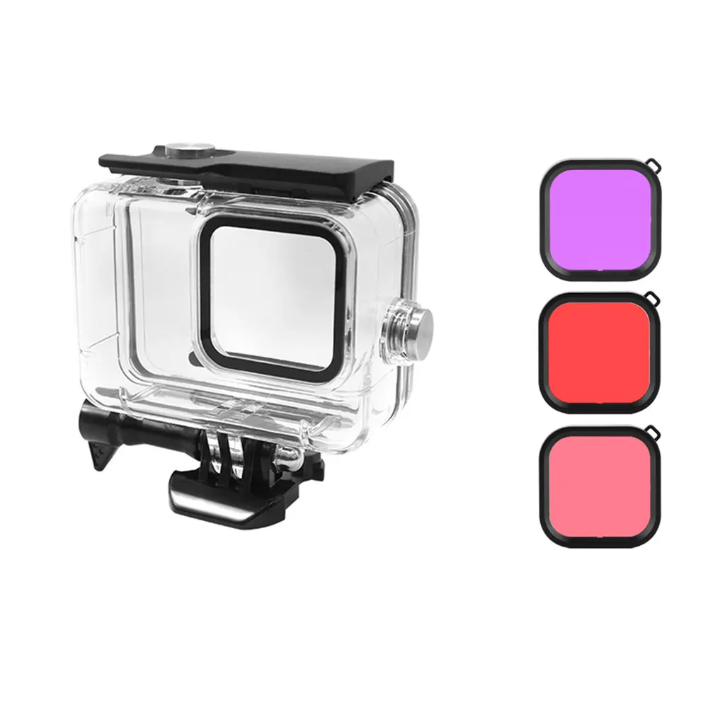

New 45m Waterproof Case For GoPro Hero 11 10 9 Underwater Diving Housing Cover With Dive Filter Action Camera Accessories