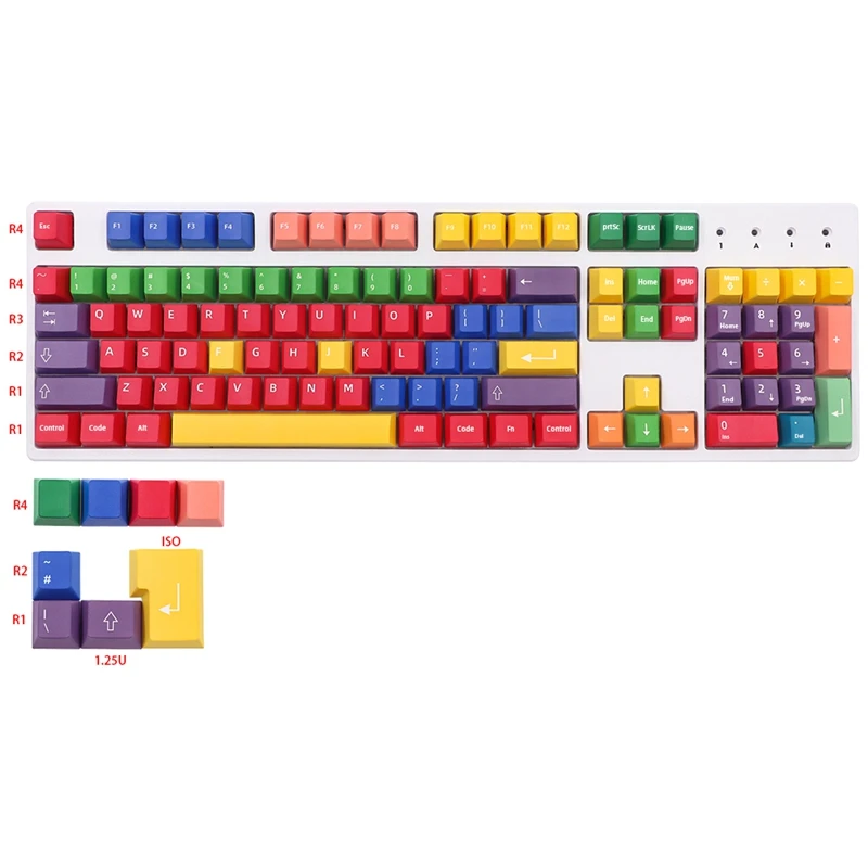 Клавиатура красящая Sub Pbt вишневый профиль для Kailh Gateron Cherry Mx механическая