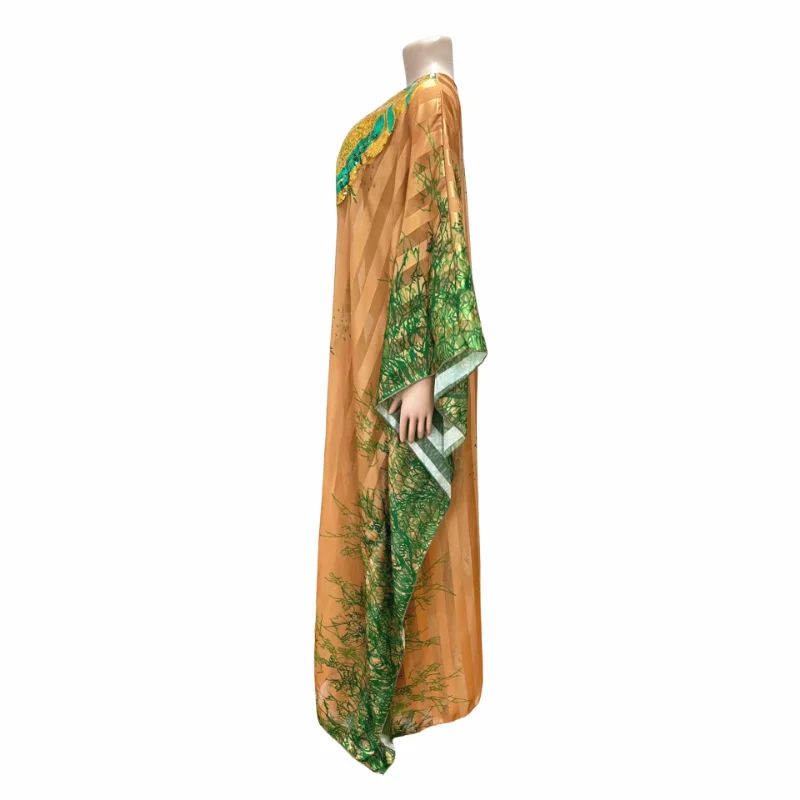 One Piece African Print Clothing For Women Boubou Dubai Turkey Muslim Abayas Wedding Party Traditional Ankara Outfits Gowns