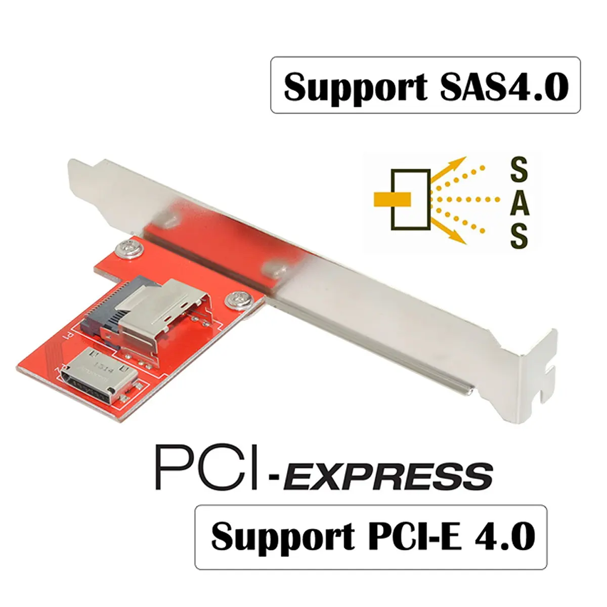 

CYDZ Jimier Mini SAS SFF-8087 PCI-Express 4.0 to Oculink SFF-8611 SFF-8612 PCBA Female Adapter With Bracket