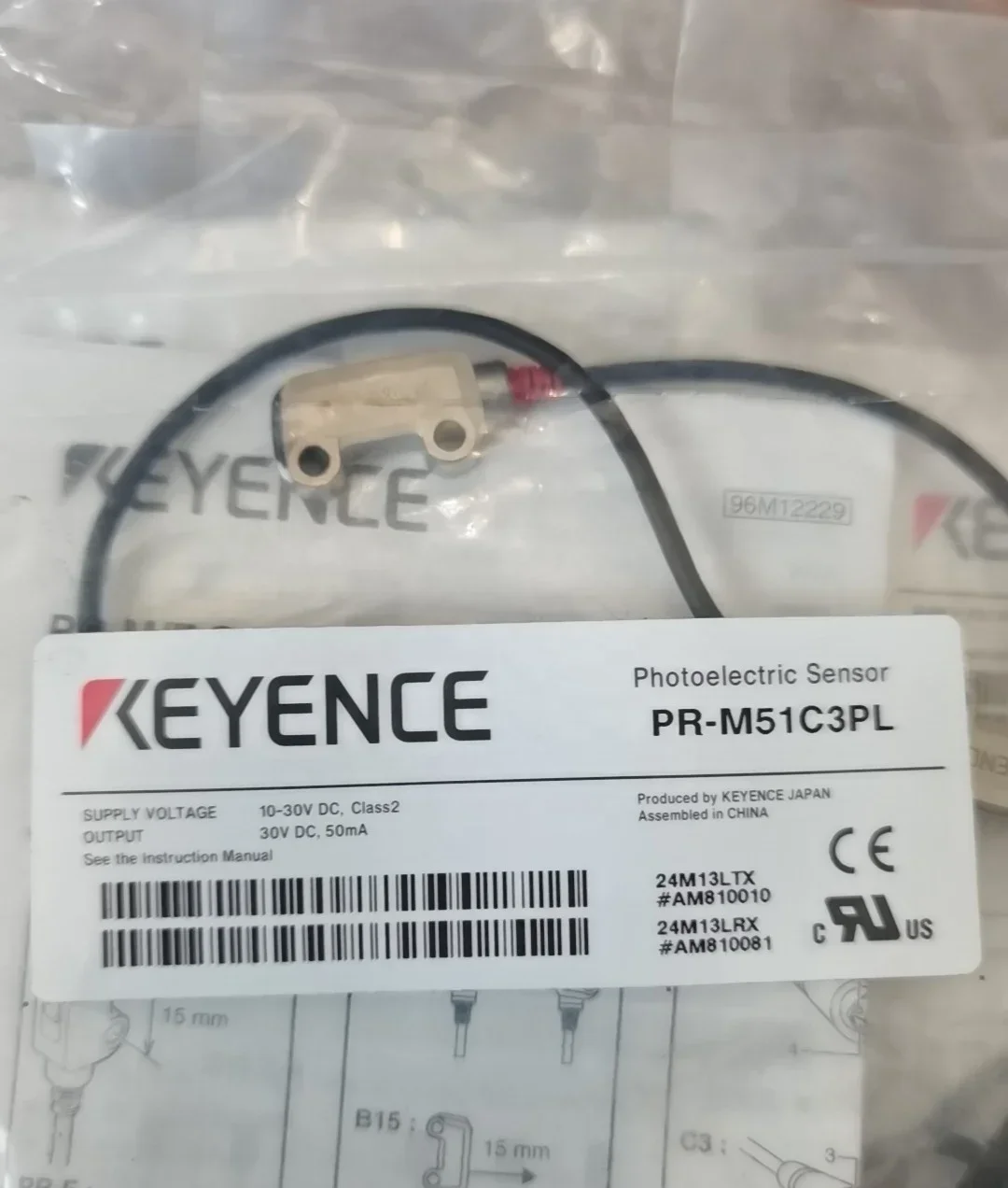 Keyence Мини-тонкий пропускной разъем M8 тип 1 2 м PR-M51C3PL автономный миниатюрный