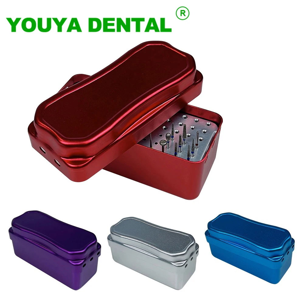 

72 Holes Aluminium Dental Burs Holder Block Box Autoclave Sterilizer Disinfection Case Endo Files Holder Dentist Lab Instrument