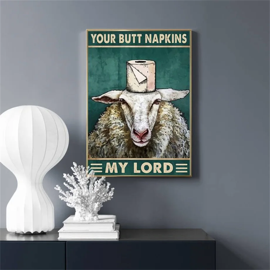 Настенная картина на холсте Забавный Туалет животные мой Властелин ваши ягодицы