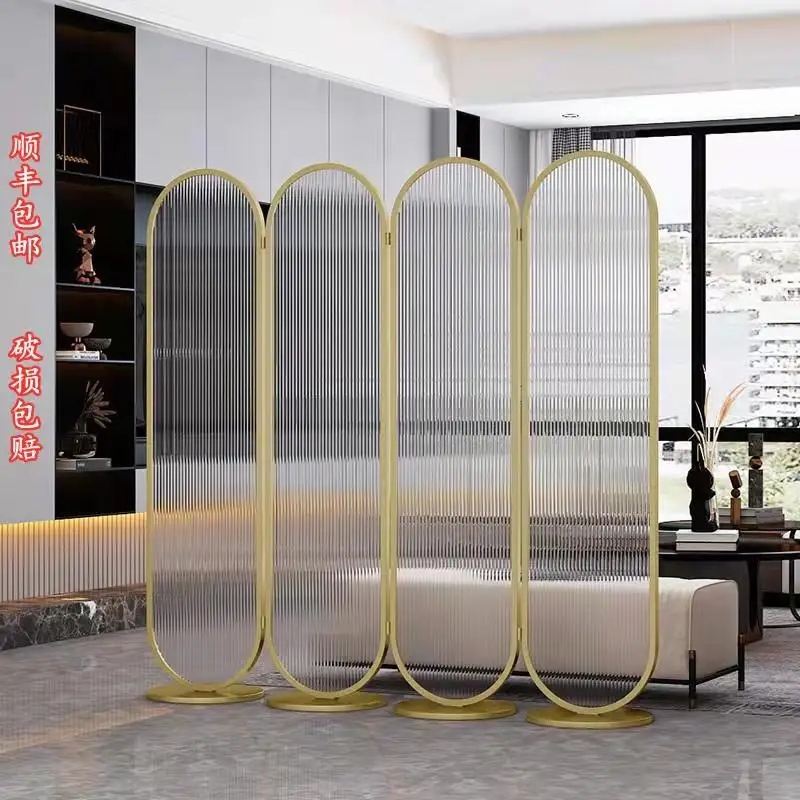 

Glass Subareas Screens Living Room Folding Blocking Hallway Bedroom Movable Floor Punch-Free Partition Screens