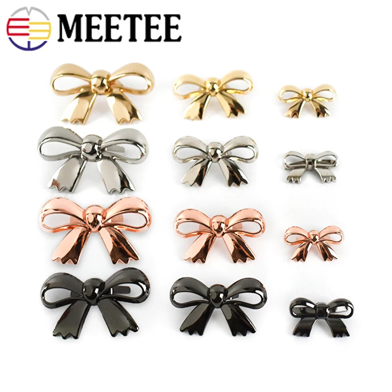 

10Pcs 30/45/60mm Metal Bowknot Buckles Shoes Clip Clasp Clothing Decoration Buckle Luggage Bow Button Hook Sewing Accessories
