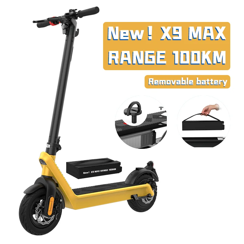 

China Cheap Kick Scooters 10 inch 1000w Two Wheels Motor Removable Battery Foldable Folding Powered Off Road Electric Scooter