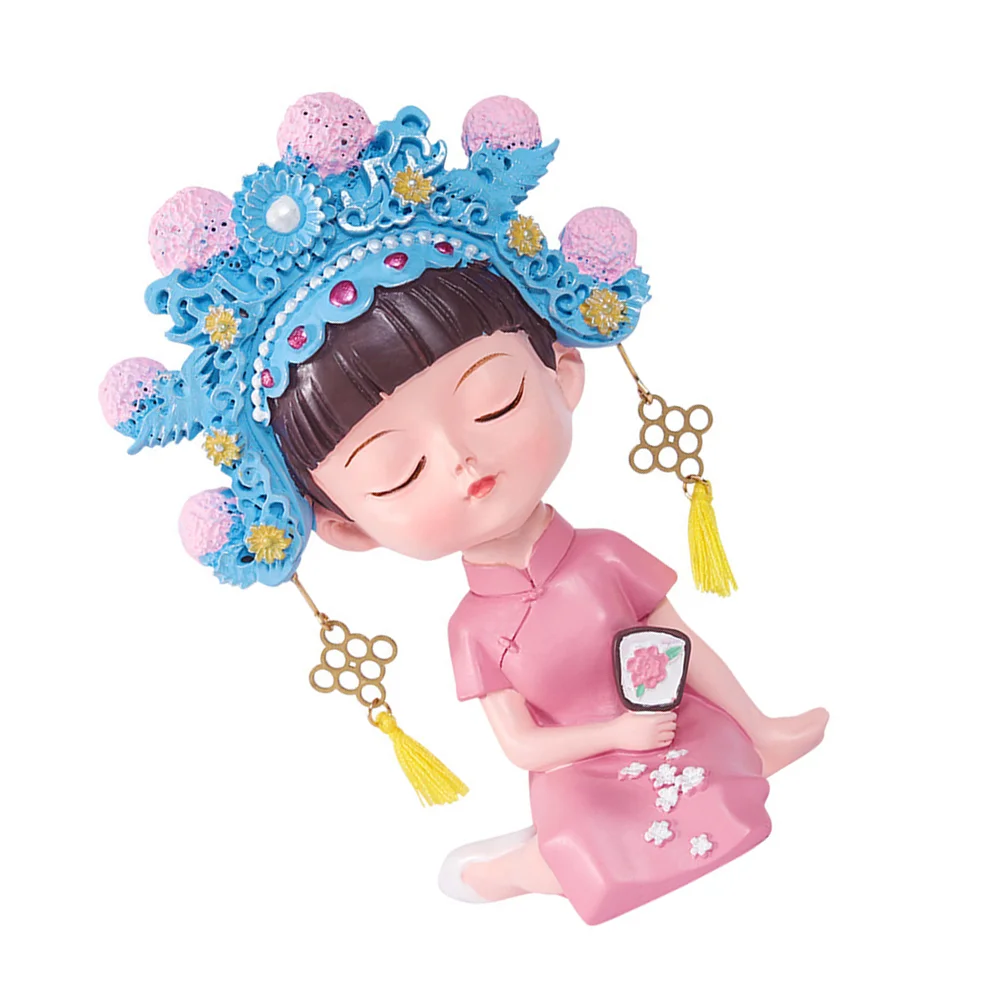 

Girl Cake Chinese Statues Couple Figurine Decorations Resin Dashboard Decor Topper Cheongsam Statue Figure Traditional Birthday