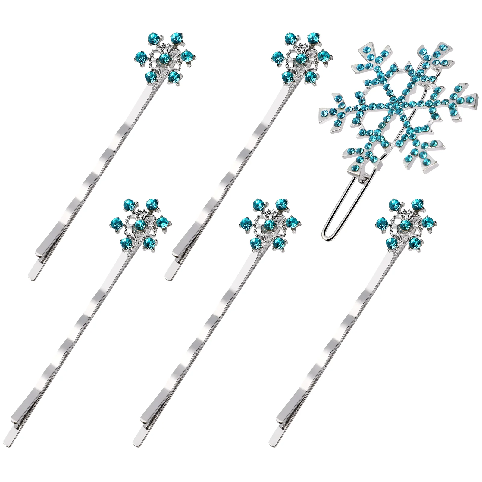 

Snowflake Hair Clips 6Pcs Snow Bobby Rhinestones Wedding Hair Clips Barrettes Hair Accessories