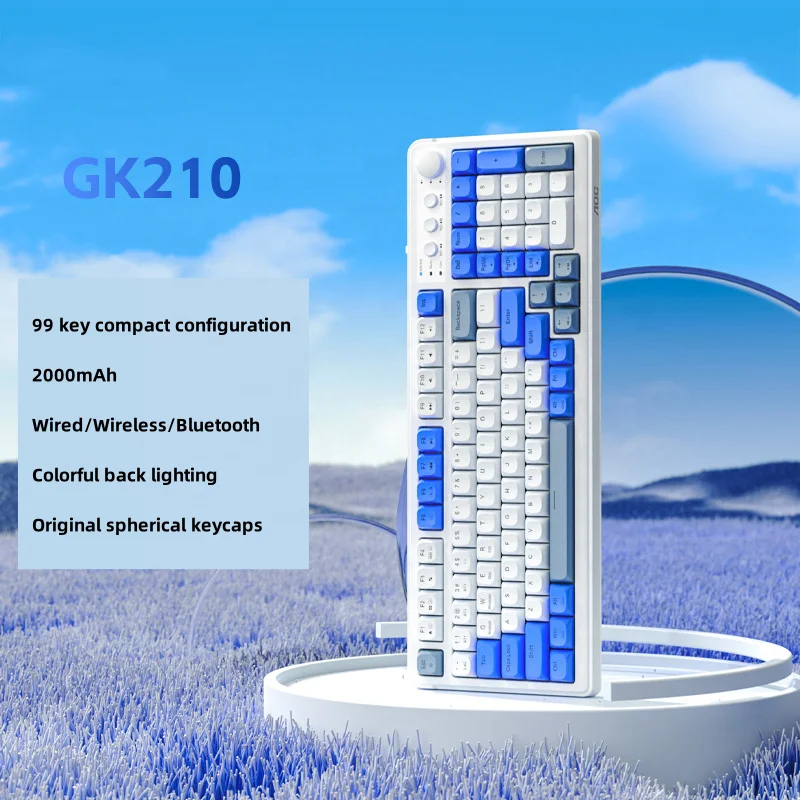 Оригинальная новая беспроводная клавиатура GK210 с цветными блоками механическая