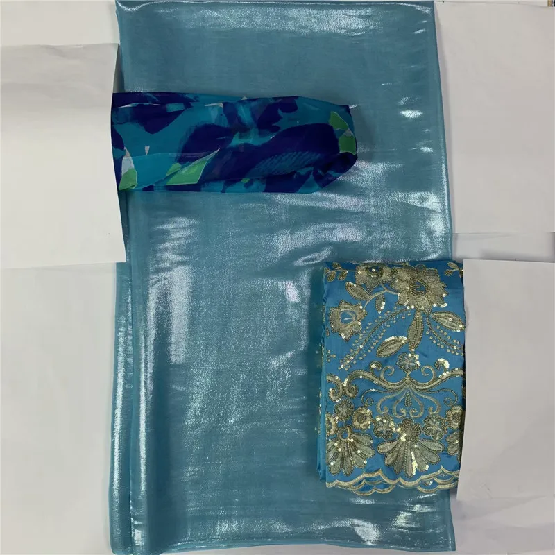 

Красивая шелковая атласная кружевная ткань 3,6 ярдов + юбка Джордж 2 ярда + сетчатая повязка на голову 2 ярда с бусинами для платья хорошего качества LXE1004