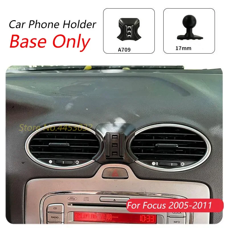 

Автомобильный держатель для телефона Ford Focus 2 MK2 2005-2011, специальный фиксированный кронштейн, основание 17 мм, не блокирующий воздуховыпускное отверстие, аксессуары для интерьера