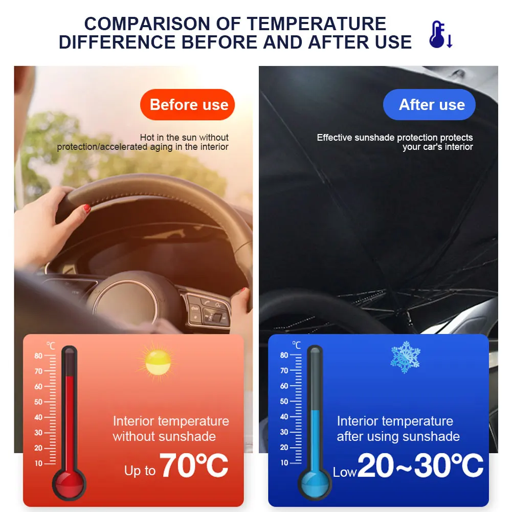 Солнцезащитный козырек складное ветровое стекло экозащита от солнца гибкость 360