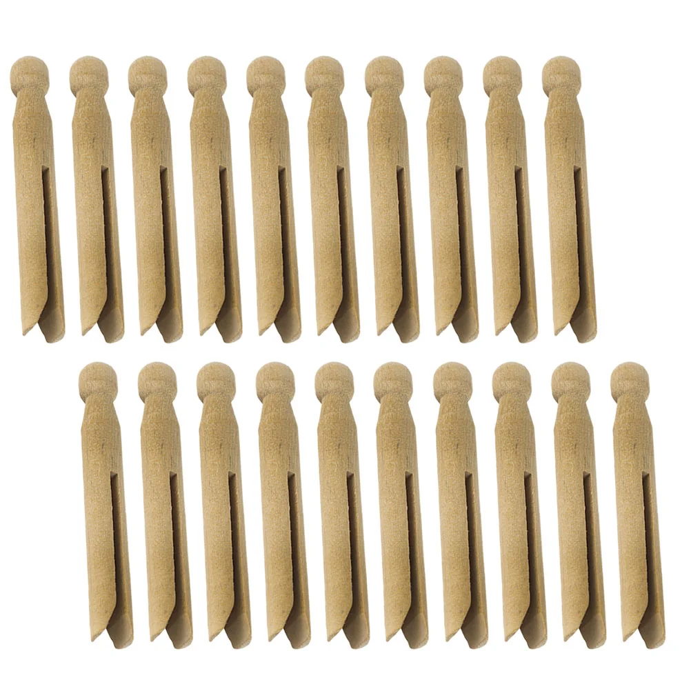 20 Pcs Colored Clothespins Wooden Photo Clips Baby Clothes Wooden Bamboo Clothing Hanger Child