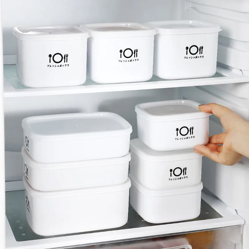 

Household Refrigerator Food Preservation Storage Box Multi-function Microwave Heating Lunch Box Plastic Sealed Boxes With Lid