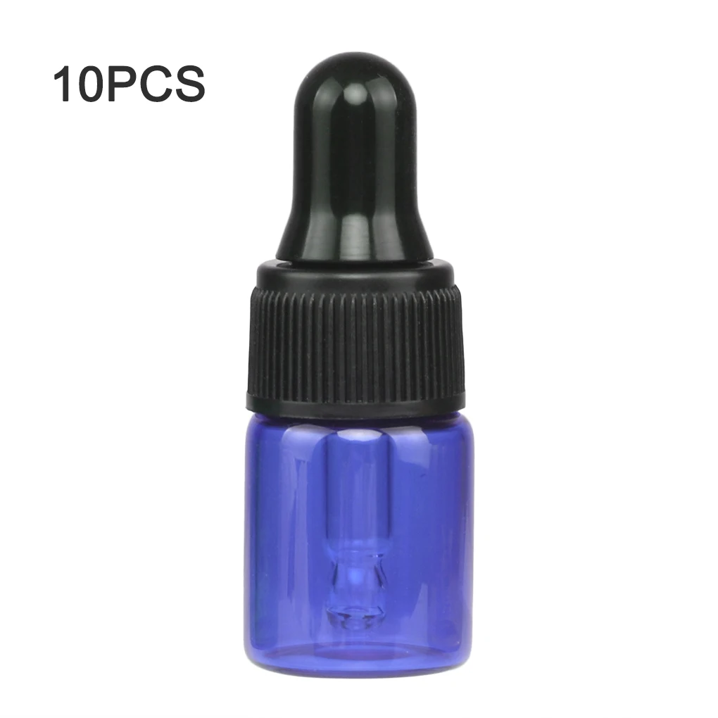 

10pcs/set Essential Oil Dropper Bottle Glass Pipette Lid PP Material Serum Container 1/2/3/5ml
