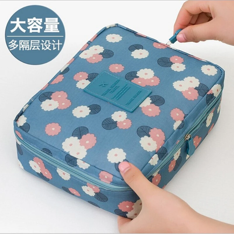 

Oxford cloth travel large capacity portable cosmetic bag multi-layer thickened waterproof storage portable square bag